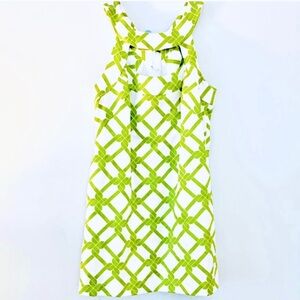 MILLY of New York Cutout Geometric Print
Green/ White Jacquard Mini Dress